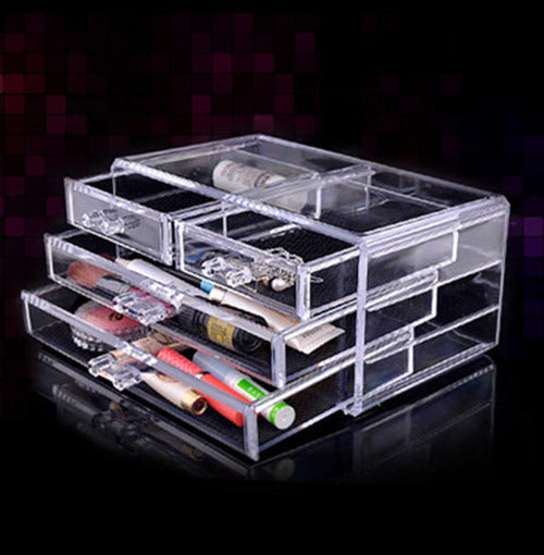 Large Acrylic Makeup Organizer with Drawers Jewellery Storage Box