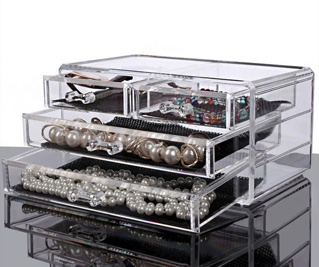 Large Acrylic Makeup Organizer with Drawers Jewellery Storage Box