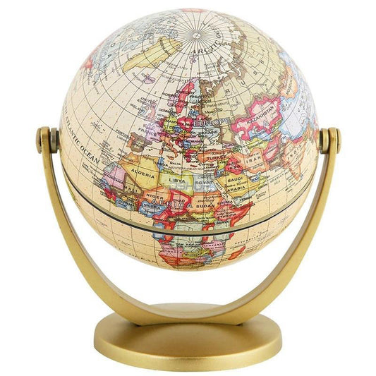 Vintage Mini World Globe Educational Desktop Ornament