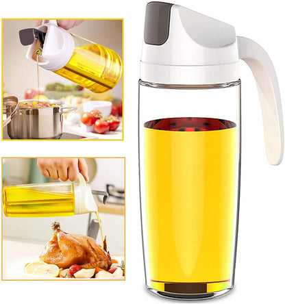 600ml Auto Flip Glass Bottle Drip Free Oil Dispenser for Kitchen Cooking