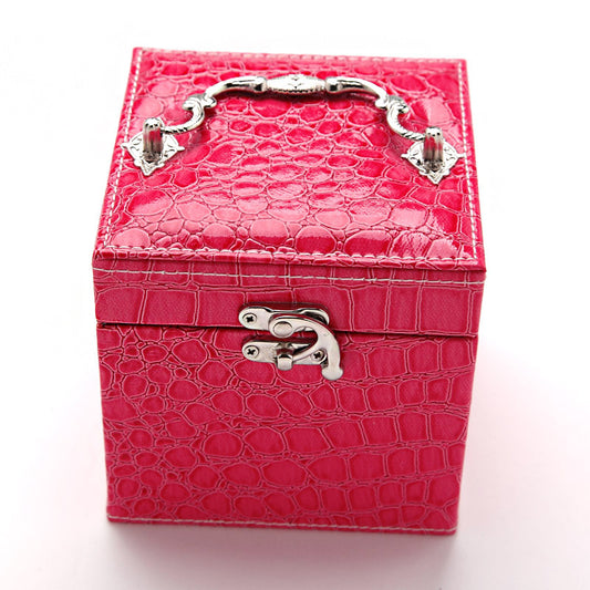 Elegant Pink PU Leather Jewellery Box Organizer Gift