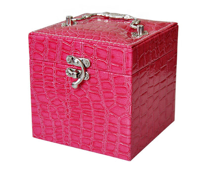 Elegant Pink PU Leather Jewellery Box Organizer Gift