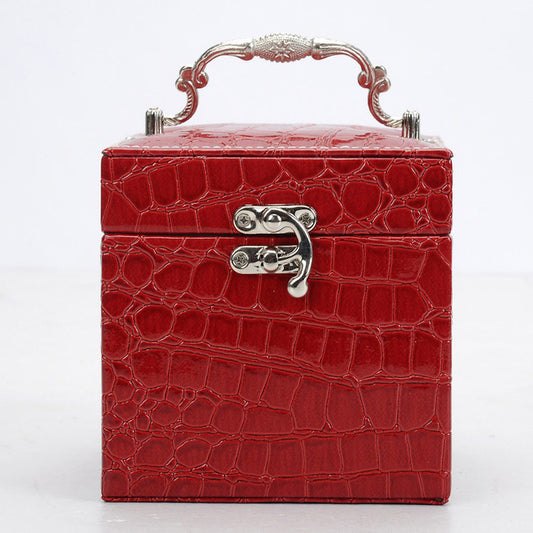 Elegant Red PU Leather Jewellery Box Organizer Gift