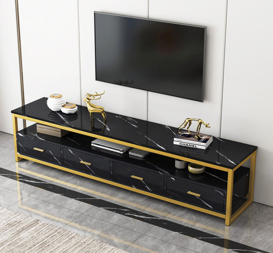 Luxor Designer Marble Look TV Cabinet Entertainment Unit