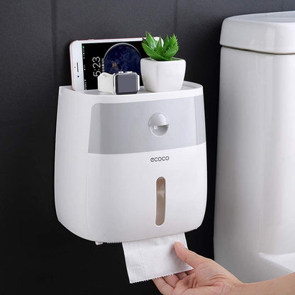 Bathroom Tissue Roll Dispenser Box with Convenient Drawer