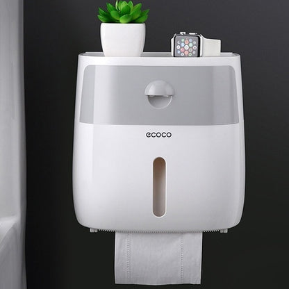 Bathroom Tissue Roll Dispenser Box with Convenient Drawer