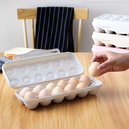 Egg Storage Box 12-Grid Anti-Collision Fridge Tray Container