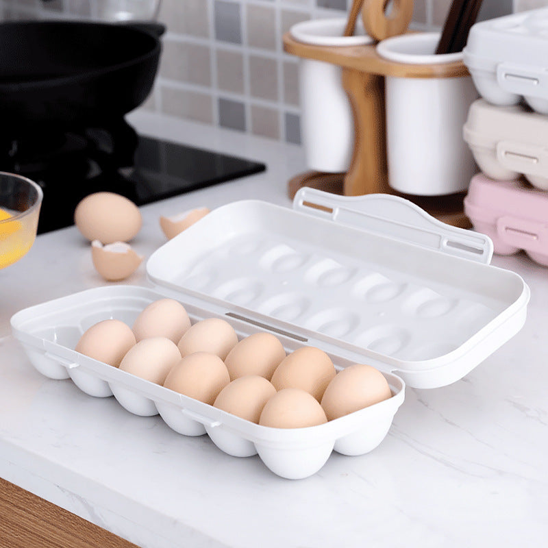 Egg Storage Box 12-Grid Anti-Collision Fridge Tray Container