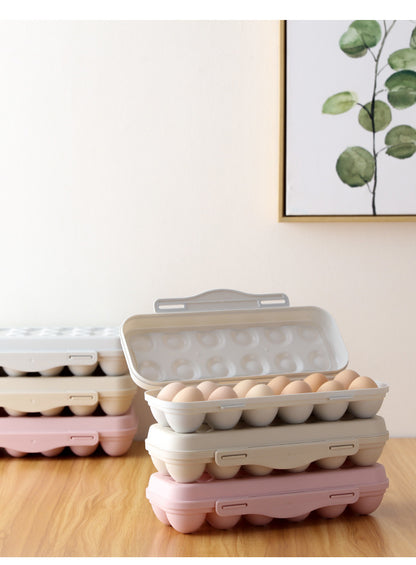 Egg Storage Box 12-Grid Anti-Collision Fridge Tray Container