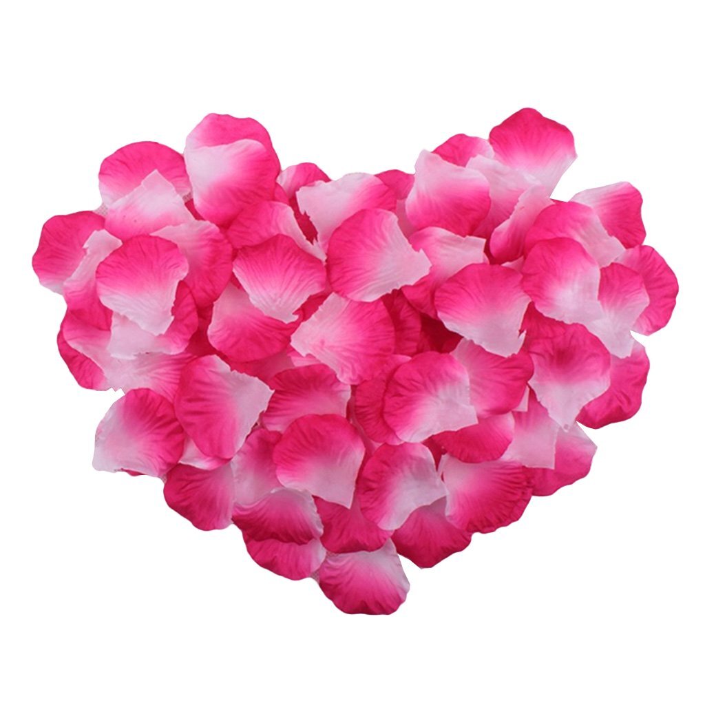 100 Pack Wedding Bridal Flower Rose Petals for Romantic Decor Ivory Pink