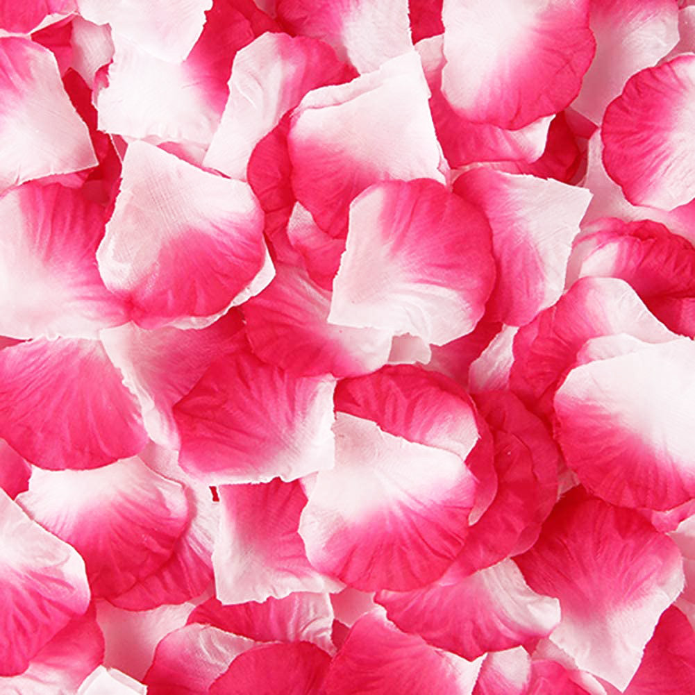 100 Pack Wedding Bridal Flower Rose Petals for Romantic Decor Ivory Pink