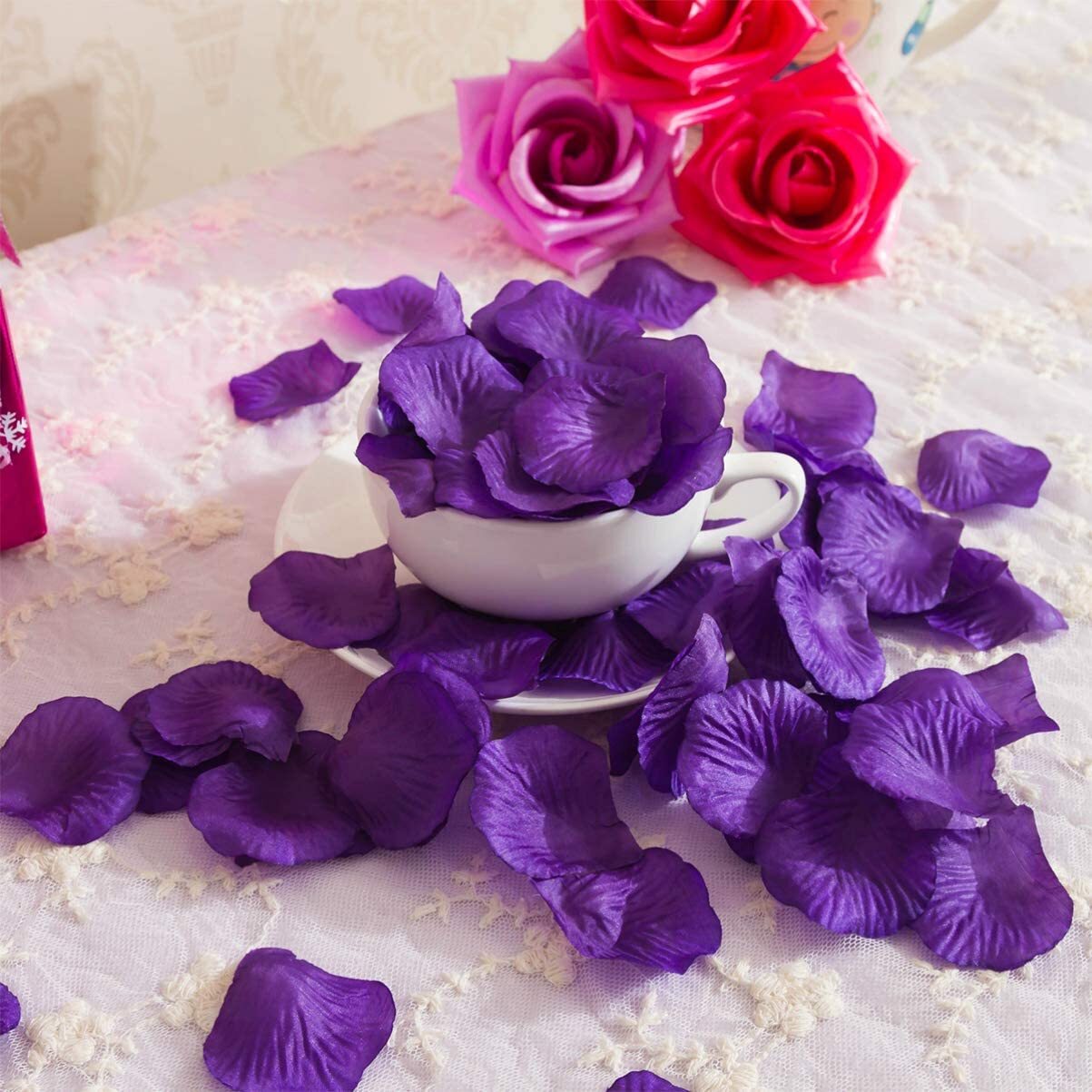 100 Pack Wedding Bridal Flower Rose Petals Royal Purple