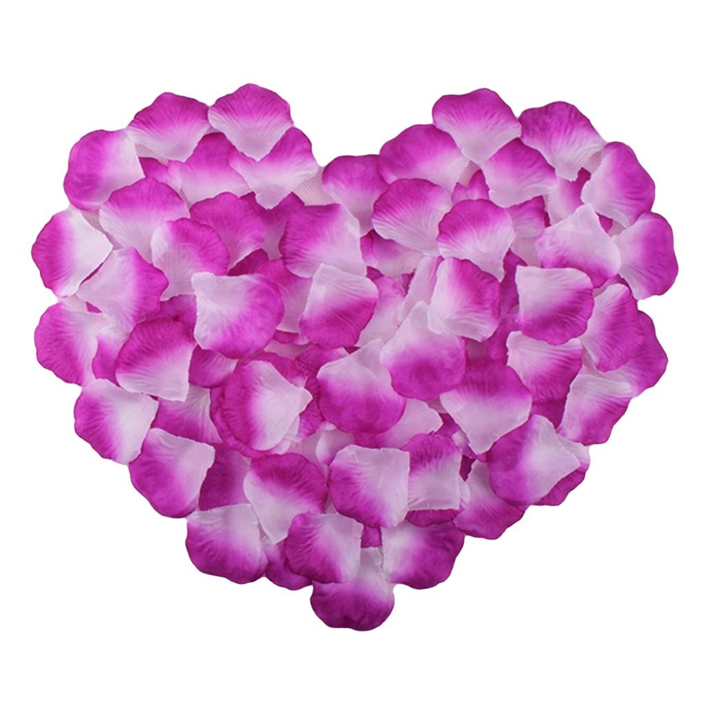 100 Pack Wedding Bridal Flower Rose Petals Ivory Purple