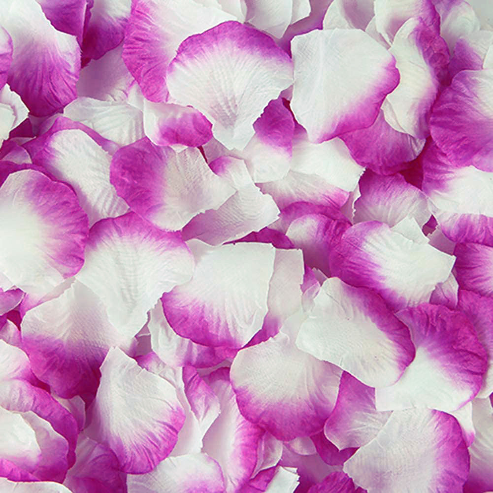 100 Pack Wedding Bridal Flower Rose Petals Ivory Purple