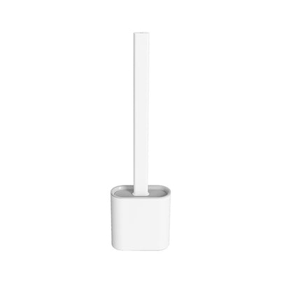 Wall Mounted Silicone Soft Flex Toilet Brush and Holder White