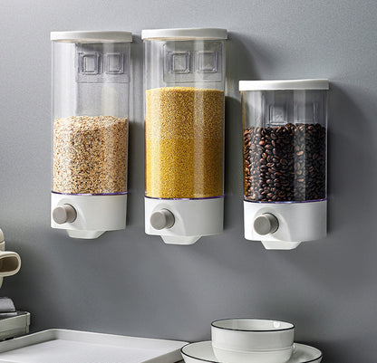 Wall-Mounted Kitchen Rice Grain Dispenser Storage Box