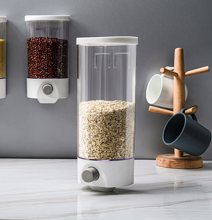 Wall-Mounted Kitchen Rice Grain Dispenser Storage Box