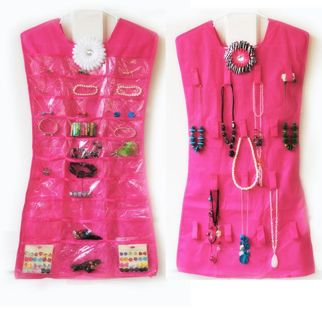 Pack of 2 Cute Little Dress Jewelry Organizer Pink