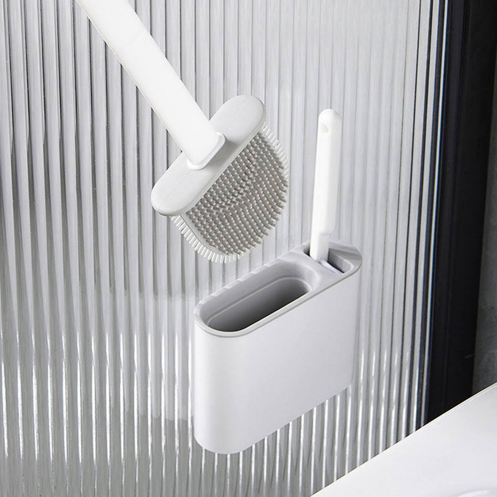 Revolutionary Silicone Soft Flex Toilet Brush Cleaning Tool with Holder