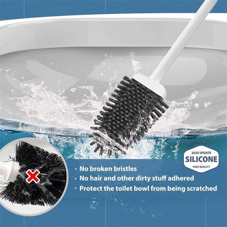 Revolutionary Silicone Soft Flex Toilet Brush Cleaning Tool with Holder