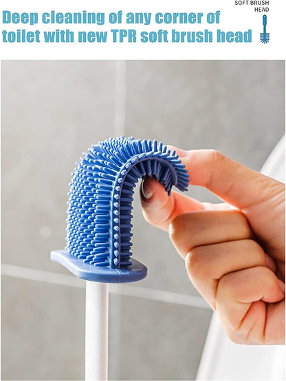 Revolutionary Silicone Soft Flex Toilet Brush Cleaning Tool with Holder