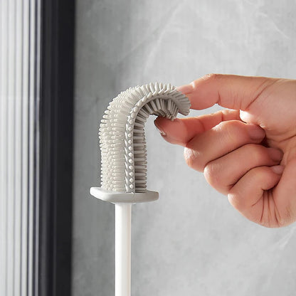 Revolutionary Silicone Soft Flex Toilet Brush Cleaning Tool with Holder