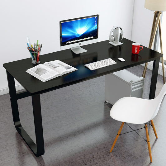 Stylish Wood and Steel Computer Desk Black