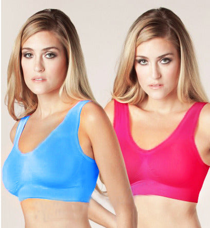 3 Pack Seamless Sports Bras Comfortable Breathable Wirefree - Vibrant