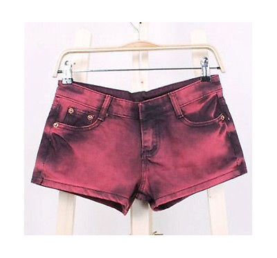 Size 30 Ladies Denim Shorts Trendy RED