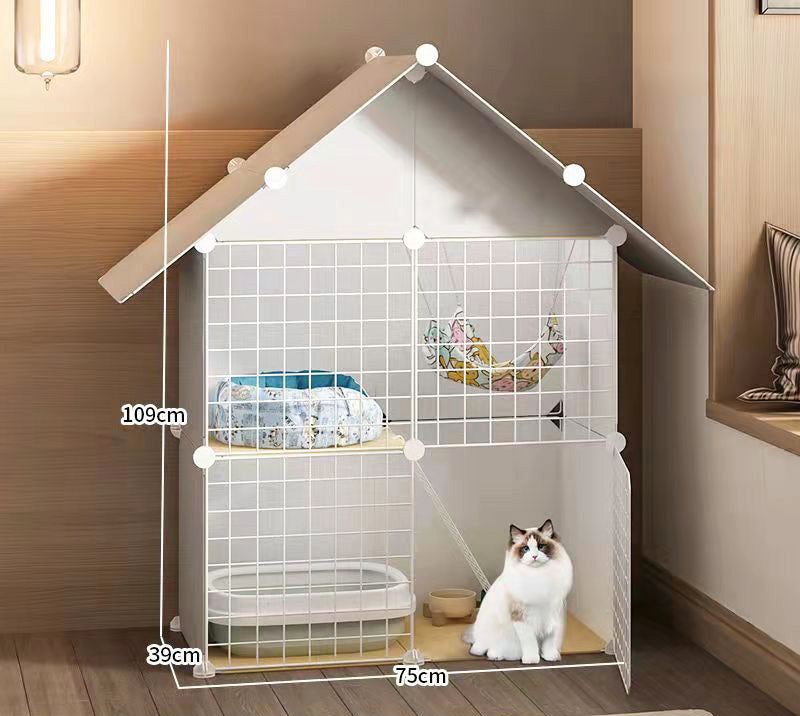 Spacious Metal Wire Cat Cage Detachable Playpen Crate House