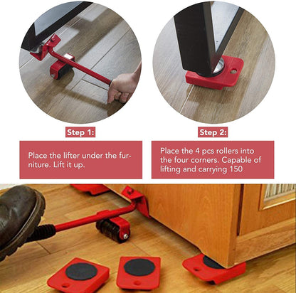 Furniture Lifter Moving System Heavy Duty Glider Slider Roller Tool Set