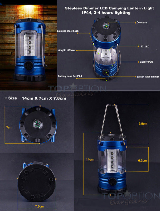 Pack of 2 LED Outdoor Camping Lanterns Bright Portable Light for Hiking and Emergencies