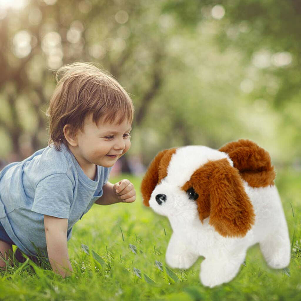 Realistic Walking Barking Plush Puppy Dog Toy for Kids