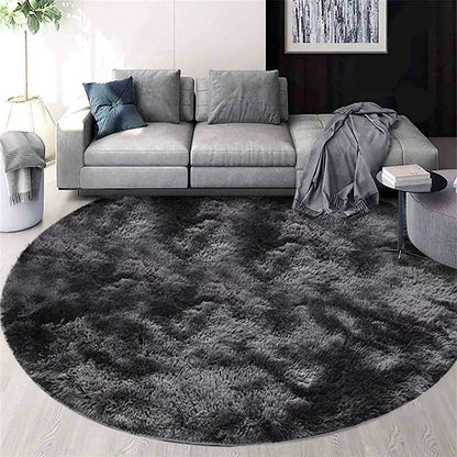 2m Infinity Round Shag Rug Soft Cozy Charcoal Grey