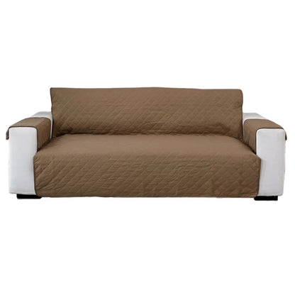 Deluxe Quilted 3-Seater Sofa Slipcover Water Resistant Furniture Protector Umber