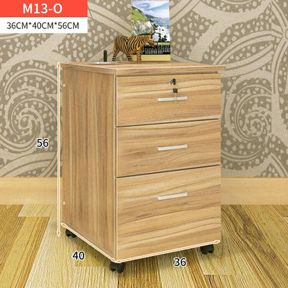 Natural Oak 3 Drawer Bedside Table with Wheels for Bedroom Storage