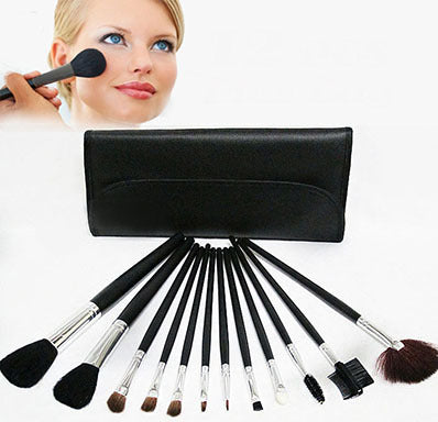 Professional Makeup Brush Set 12 Piece with Travel Case