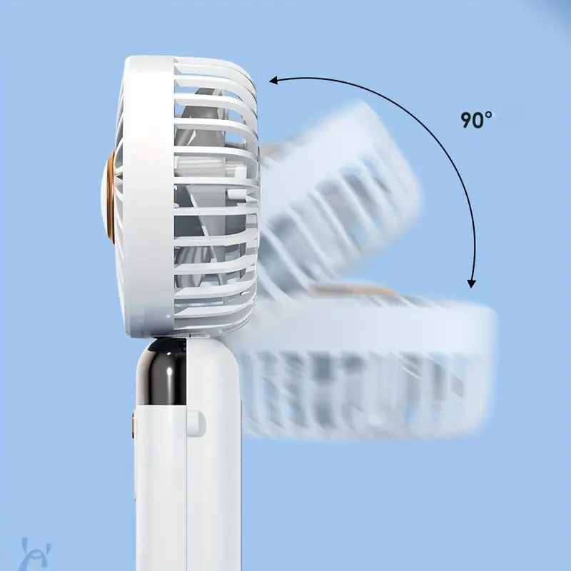 Portable USB Rechargeable Handheld Fan with Adjustable Speeds and LED Display