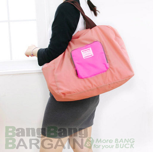 Foldable Shopping Bag Baby Pink Hot Pink Eco-Friendly Reusable Tote