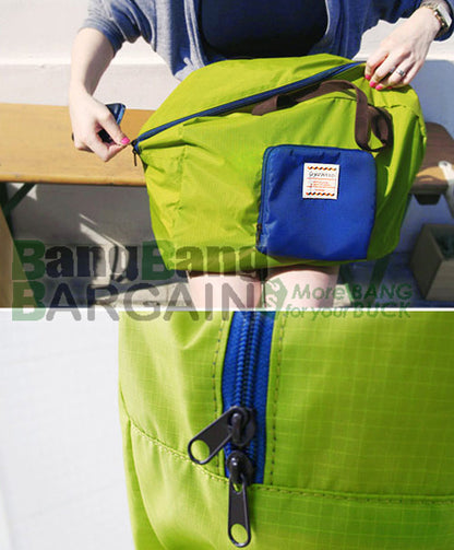 Foldable Shopping Bag Reusable Eco-Friendly Green Blue