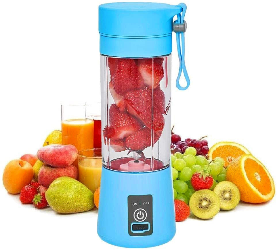 Portable Mini Smoothie Maker Glass Juicer Blender Blue