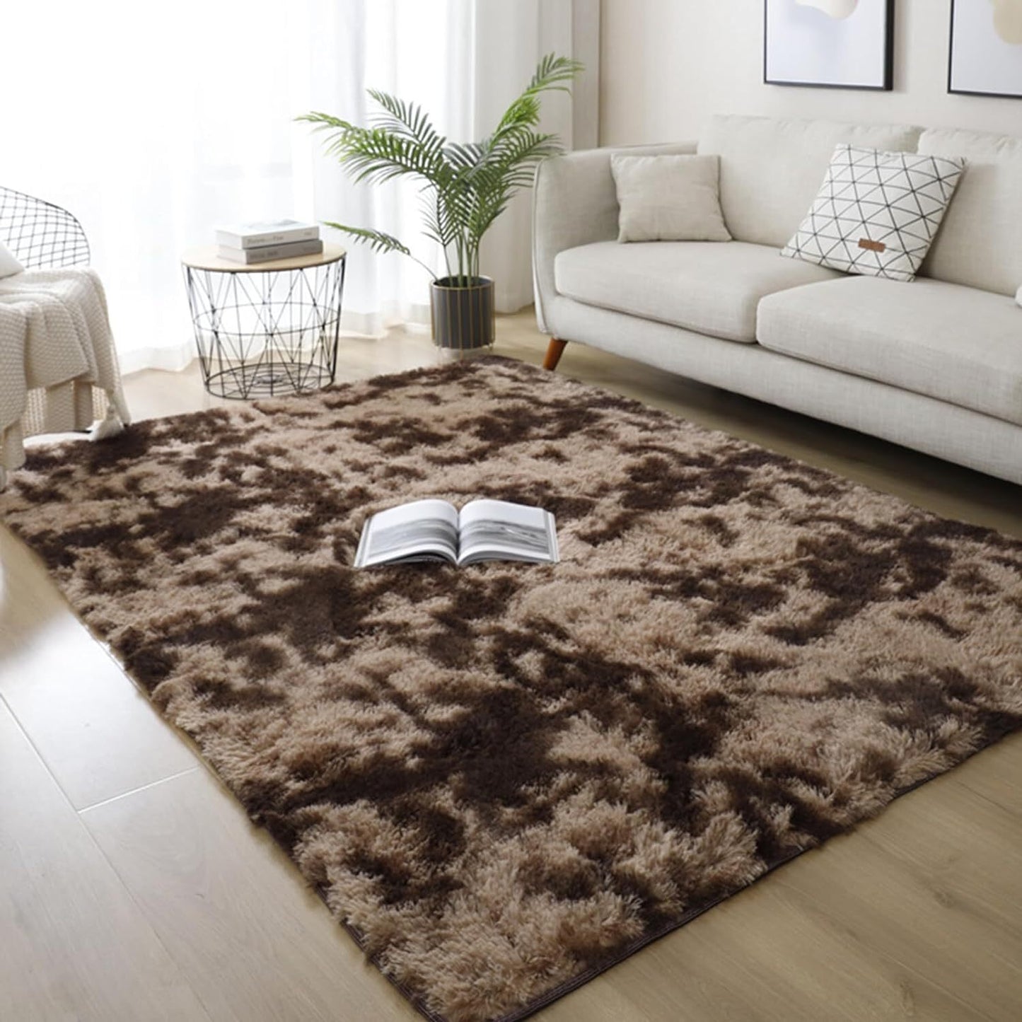 300 x 200 XL Soft Cozy Shag Rug Chocolate Mocha