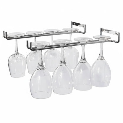 Wine Glass Hanger Rack Under Cabinet Stemware Storage Organizer for Kitchen Bar