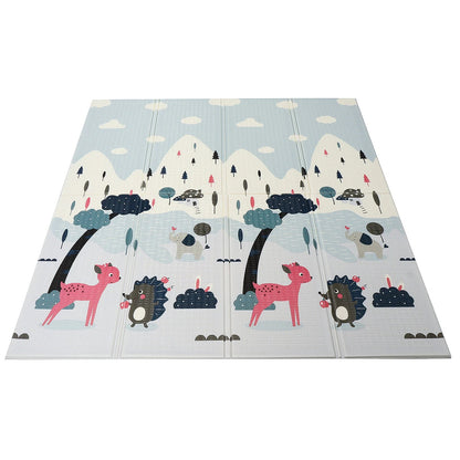 2m Extra Thick Waterproof Folding Baby Kids Play Mat (Car trucks/Mountains)