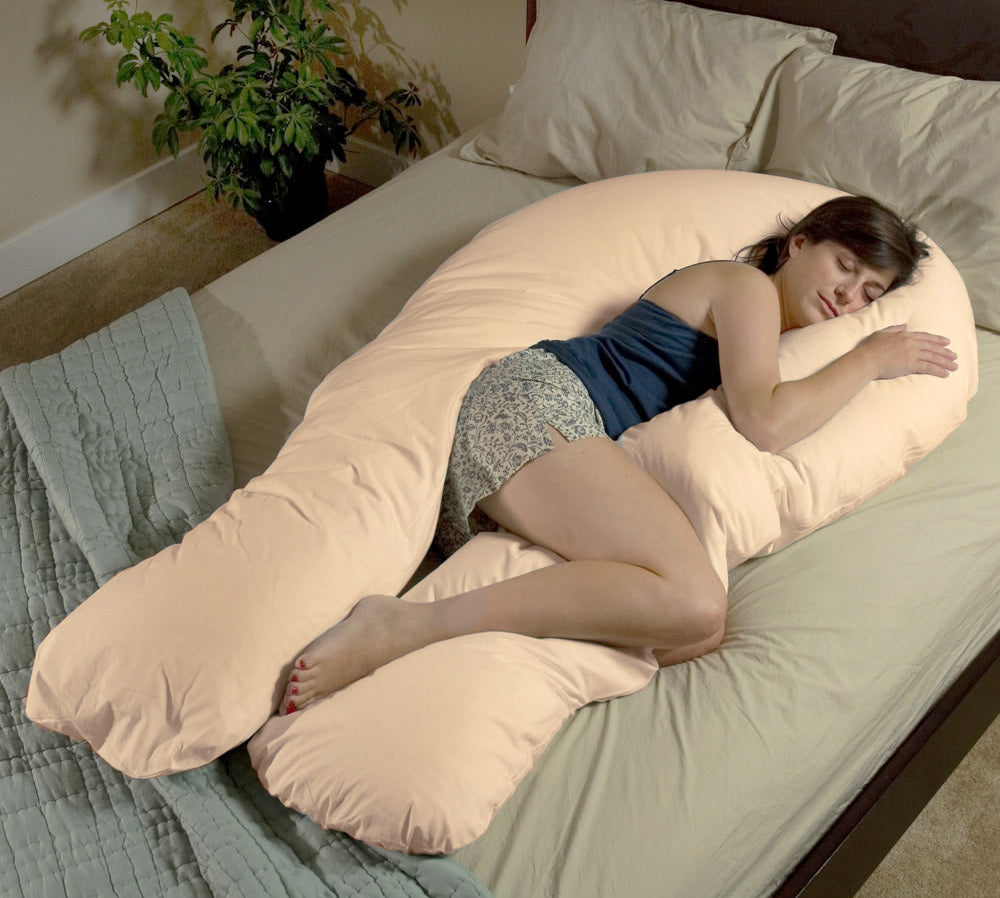 Large Comfort Support Body Pillow Beige