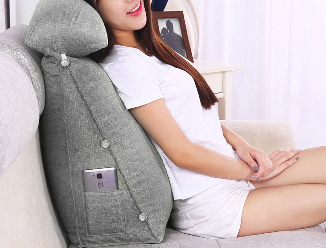 Ergonomic Adjustable Chair with Head Pillow and Lumbar Support Grey