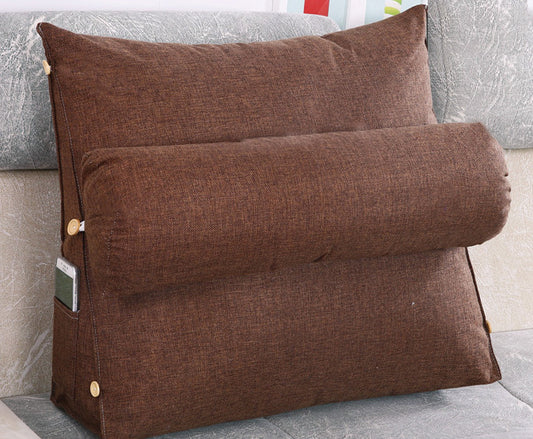 Adjustable Chair Seat Head Pillow and Back Lumbar Support Cushion Mocha