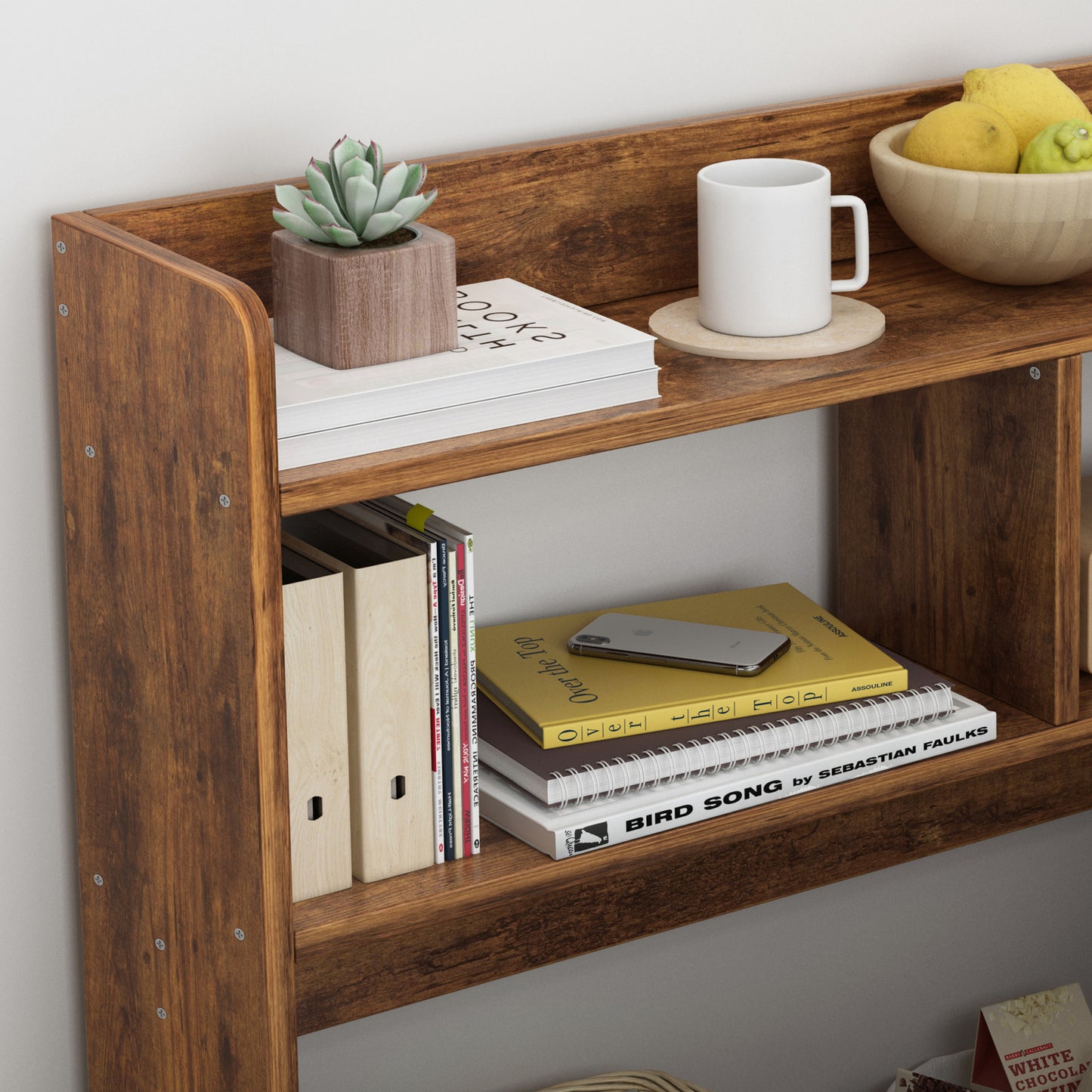 Tall Narrow Rustic Wood Console Table for Bedside