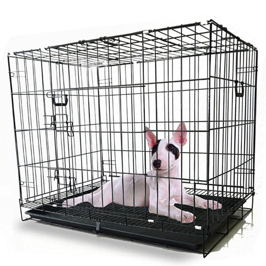 Large Foldable Metal Pet Dog Crate for Indoor and Outdoor Use