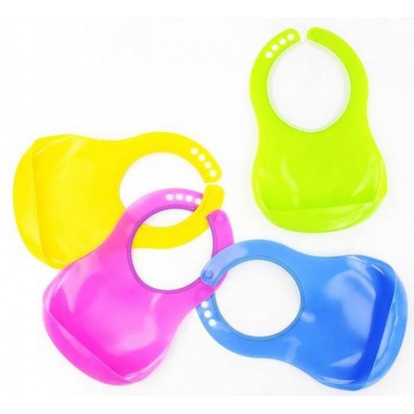 Waterproof Adjustable Bib with Food Catcher for Babies and Toddlers